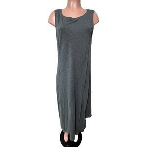 Eileen Fisher Sleeveless Asymmetrical Maxi Dress Women's Size M Hemp Blend Gray